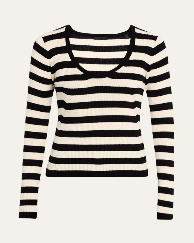 Striped Wool Long-Sleeve Sweater